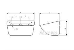 Elevatorbecher gepresst SPS, 300-165/3mm, A-308, B-165, C-135, E-9, F-100/3,2,9dm3, Stahl, 
